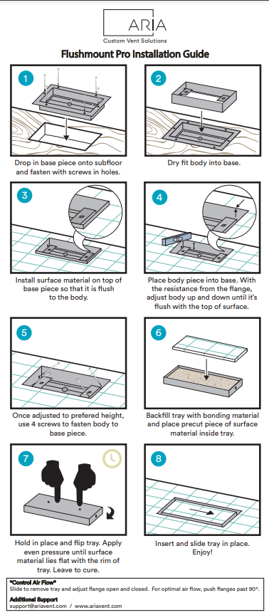 Aria Vent - Flush Floor Vent Luxe