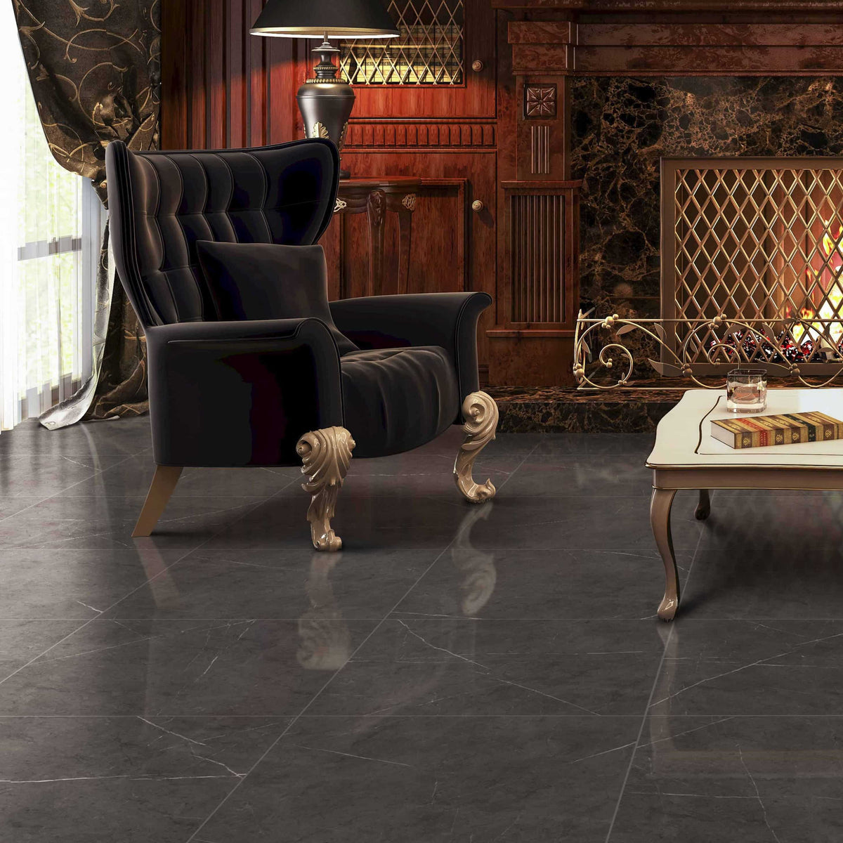 Gatsby Cabaret marble-look porcelain mosaic & tile