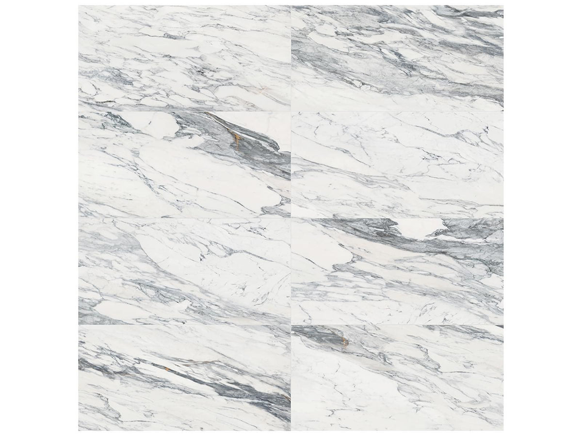 Majesto Calacatta Corchia Porcelain Tile 12 x 24 in Honed
