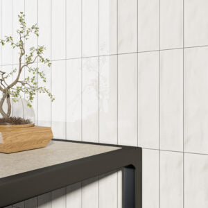 Sarana Clara White Matte Porcelain Tile 7x28cm - Sarana Tile