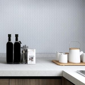 Sarana Alexander Glass Leaf Cream Leaf Porcelain Tile 31.5x29.7cm - Sarana Tile