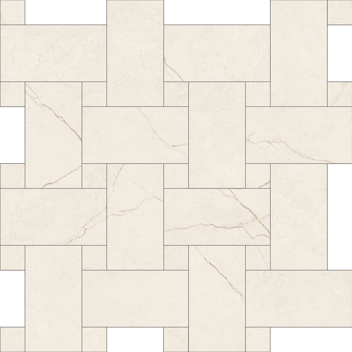 Avorio Beige Basketweave Matte Porcelain Tile