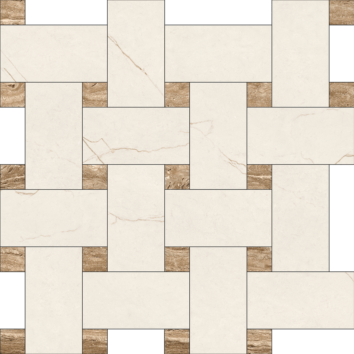 Avorio Beige Marvet Supreme Basketweave Matte Porcelain Tile