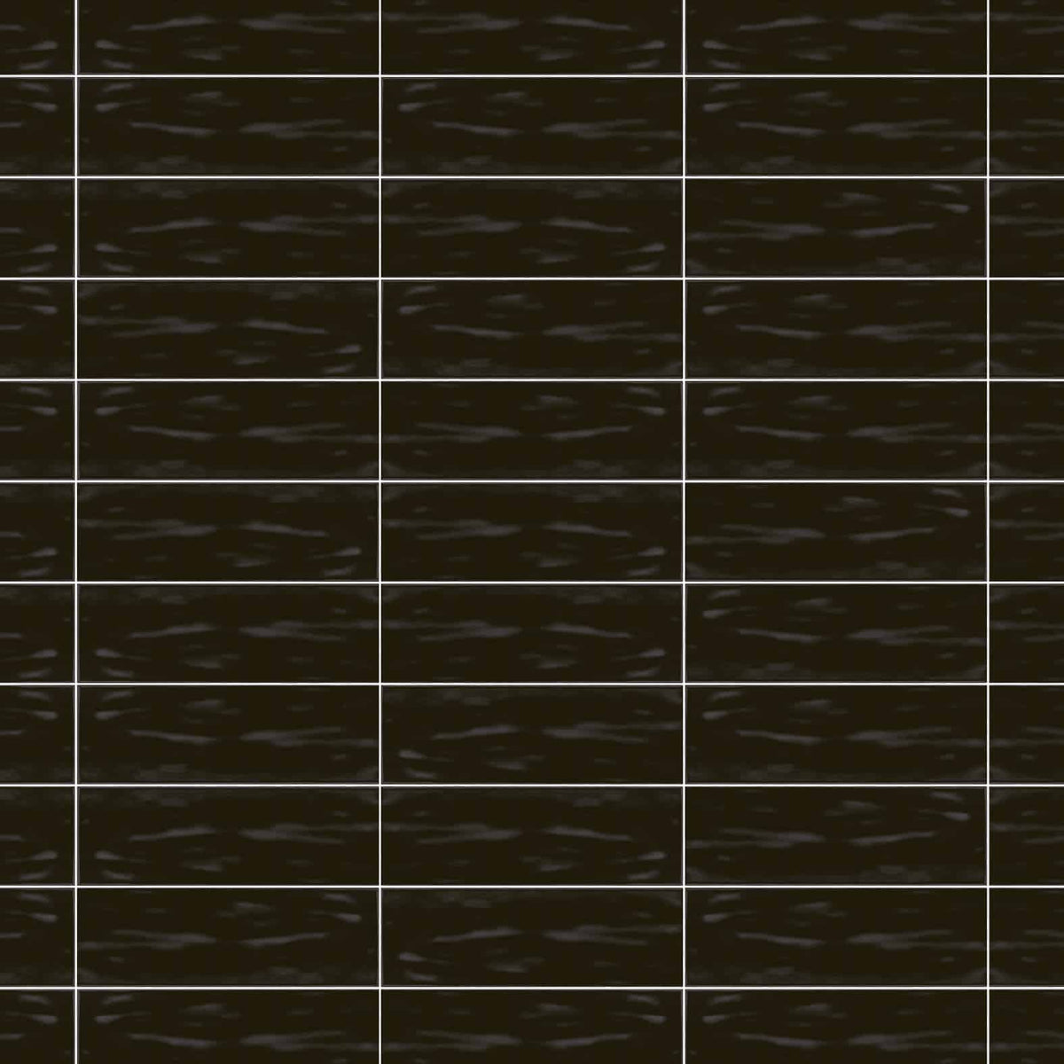 Basato Nero wavy ceramic subway wall tile 4x12