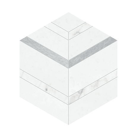 Utopio Hexo Dove - Marble Mosaic