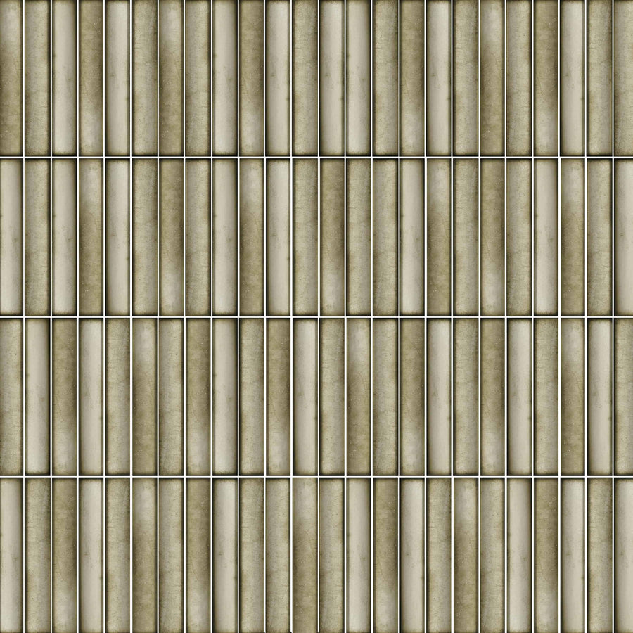 Kanji Beige Glossy Brick Porcelain Wall Tile 4.5x9