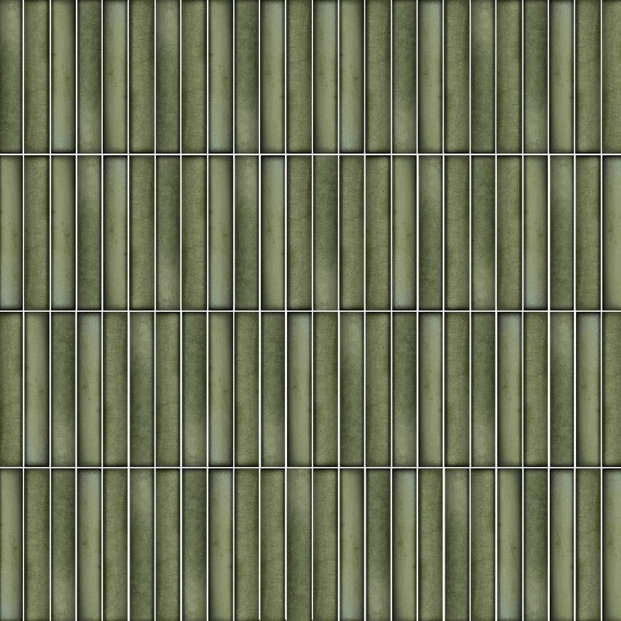 Kanji Sage Glossy Brick Porcelain Wall Tile 4.5x9
