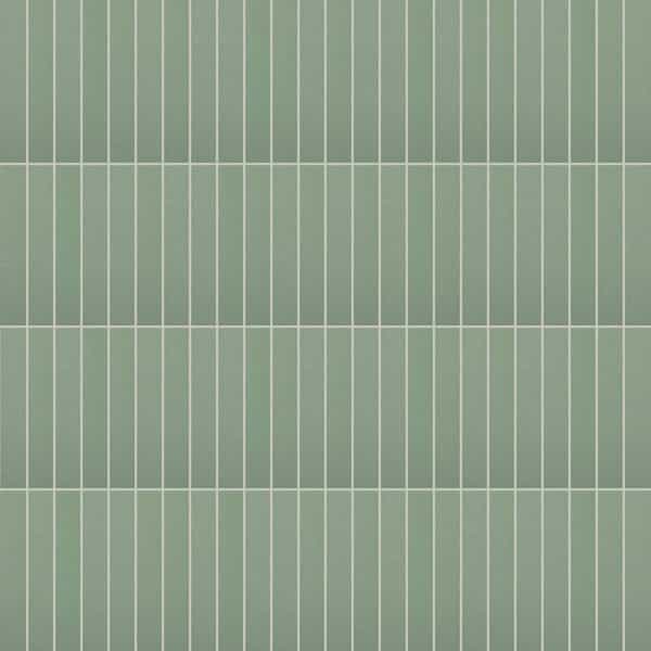 Matera Salvia Matte Full-Body Porcelain Mosaic 1x6