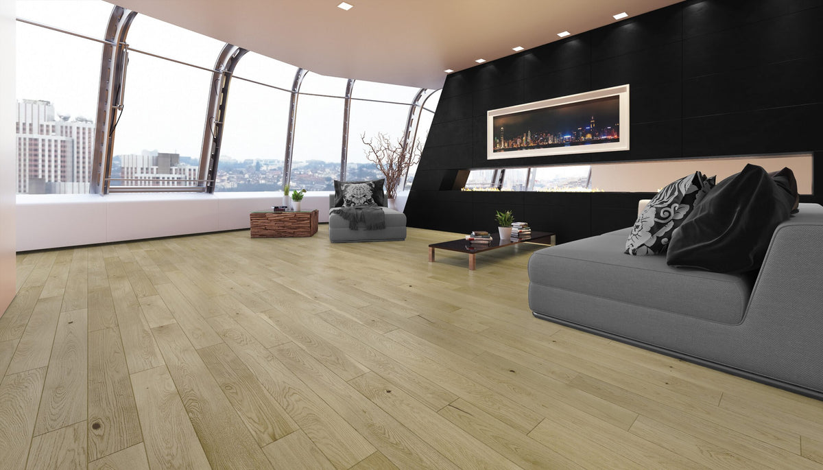 Memoirs Hawthorne European oak engineered hardwood room scene