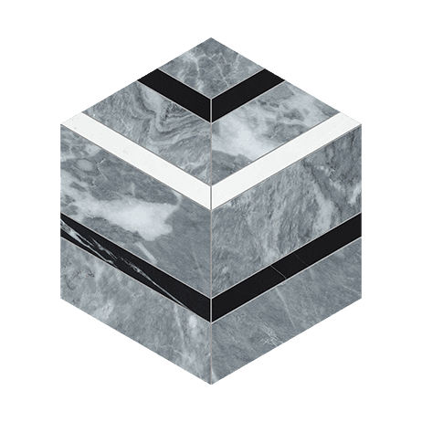 Utopio Hexo Monochromo - Marble Mosaic