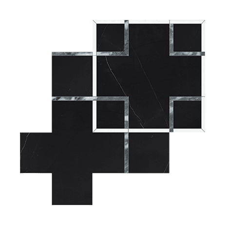 Utopio Scema Monochromo - Marble Mosaic