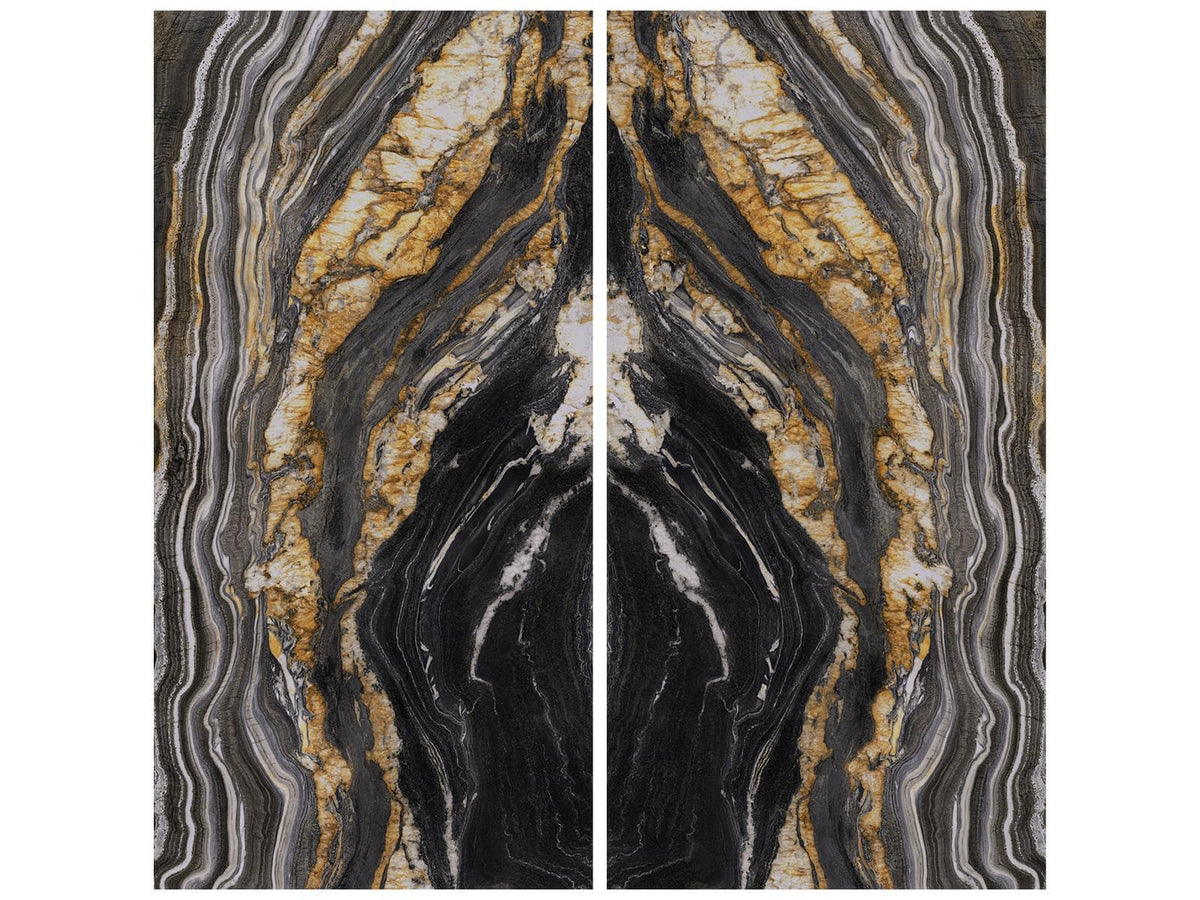Majesto Oro Noir Porcelain Tile 48 x 110 in Slab Honed