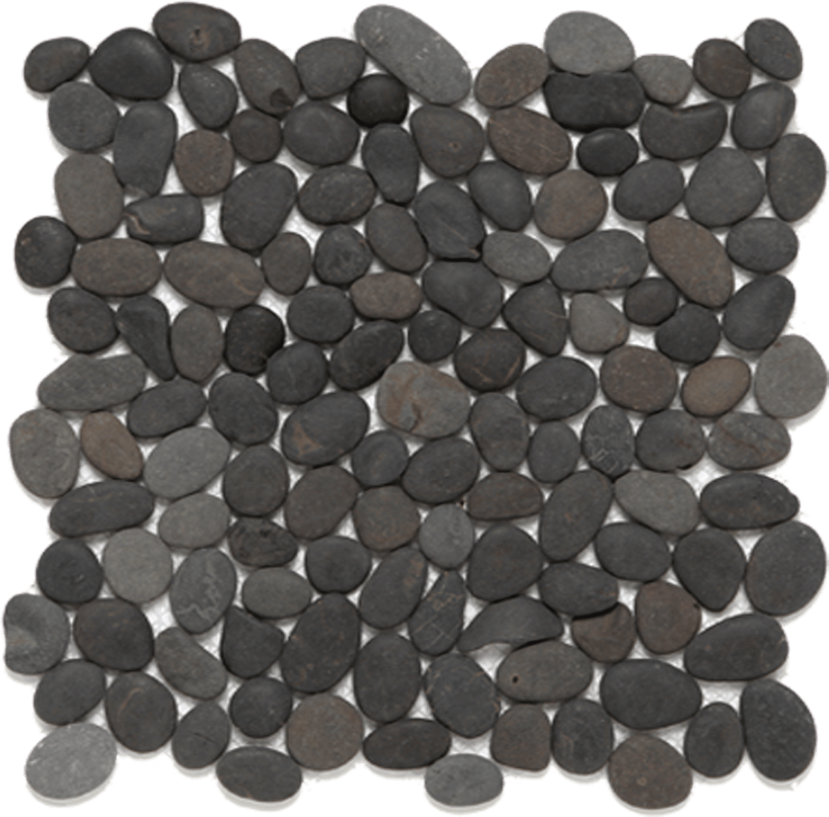 Petite Pebbles Black Cave Matte Natural Stone Tile