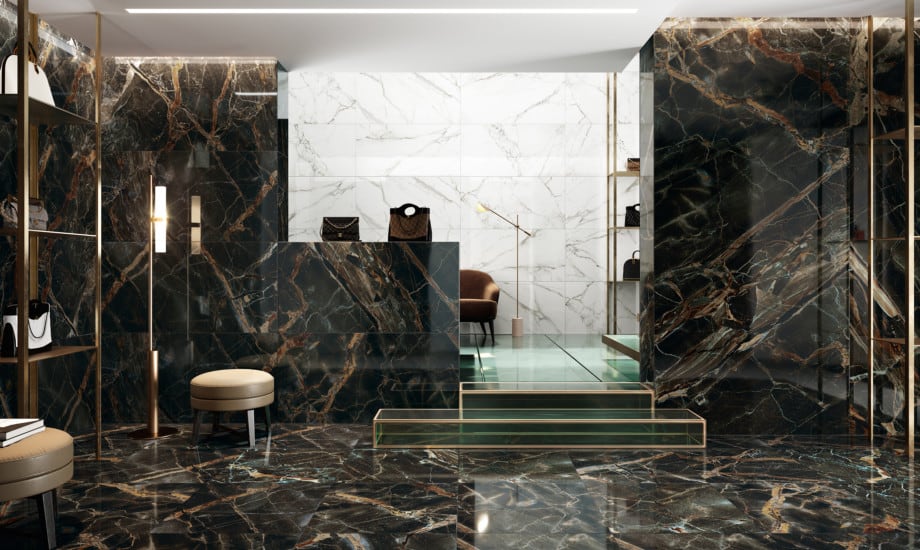 Rhapsody Gold Caravaggio Polished Rectified Porcelain Tile