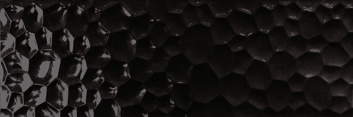 Unik Bubbles Black Glossy Ceramic Wall Tile