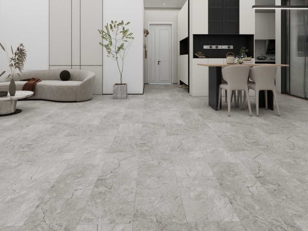 NAF Aqua Tile 7mm Vinyl Tile Flooring - Chrome