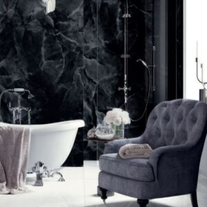 Sarana Ek Onyx Black Black Porcelain Tile 60x60cm - Sarana Tile