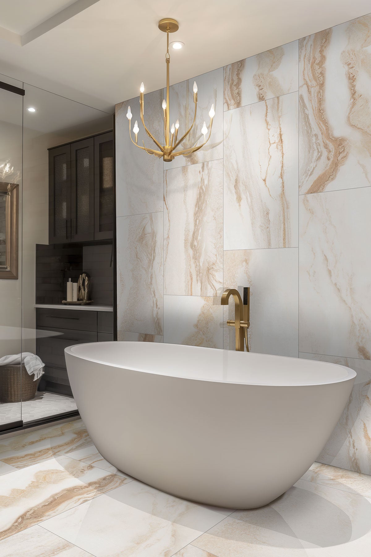 Exotika Nebula Almond 24 x 48 Polished Porcelain Tile