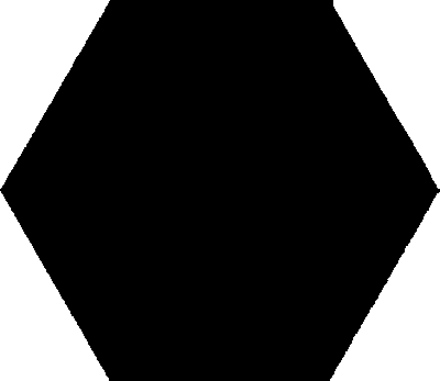 Sarana Azteca Cal Hex Hex Chess Black Porcelain Wall Tile 52x60cm