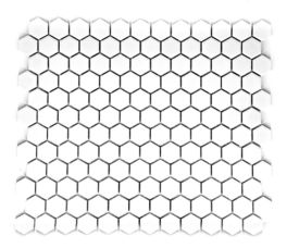 MH Hexagon White Hex Porcelain Hexagon Mosaic