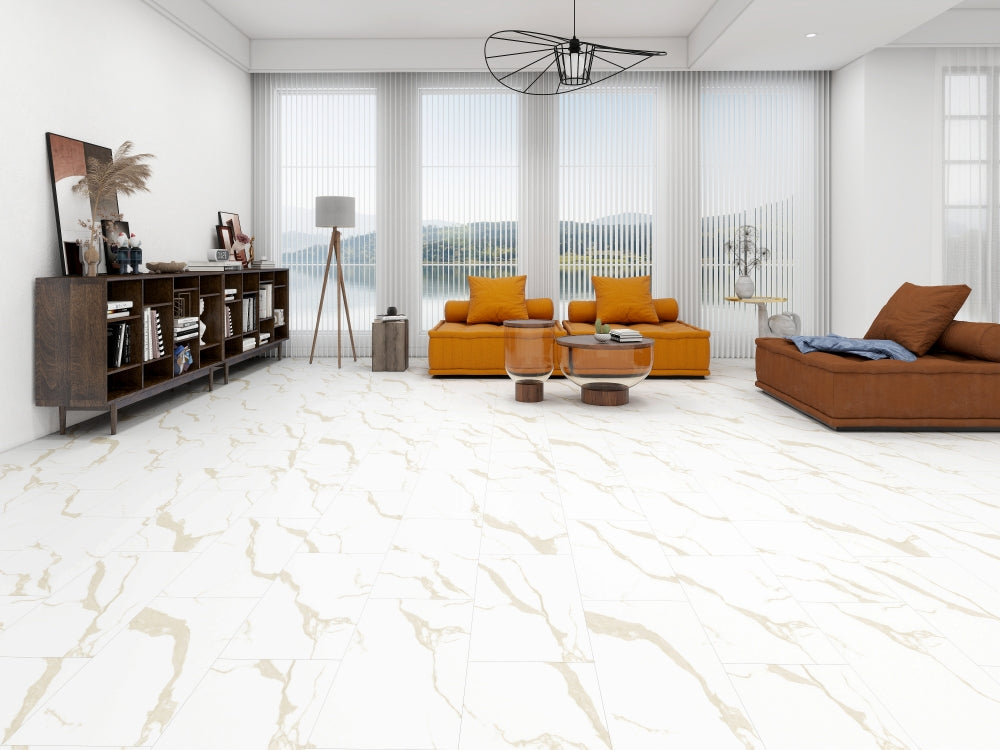 NAF Aqua Tile 7mm Vinyl Tile Flooring - Gold