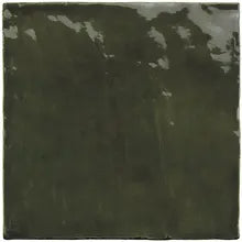 La Riviera Botanical Green glossy ceramic wall tile