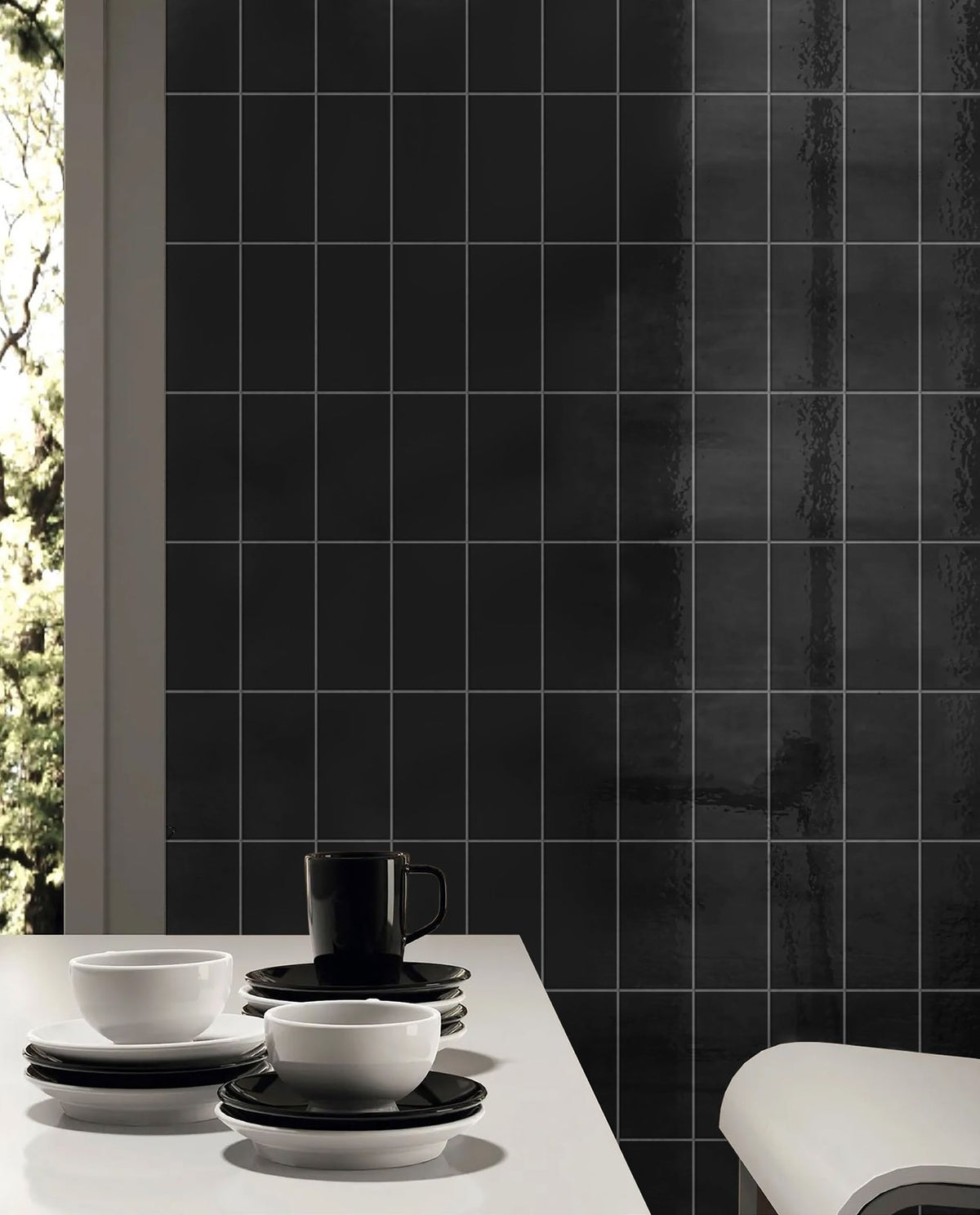 Olympia Metropolis Black Ceramic Wall Tile (3x6 to 3x12)