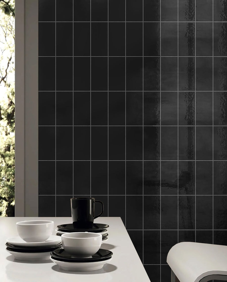 Metropolis Black Ceramic Wall Tile (3x6 to 3x12)