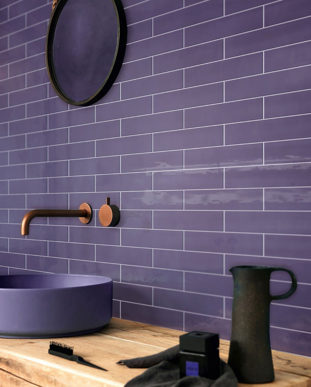 Olympia Metropolis Deep Violet 3x12 Ceramic Wall Tile