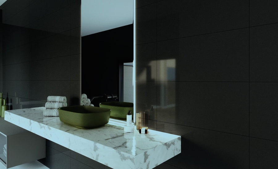 New Colors Black Rectified Porcelain Tile (12x24)