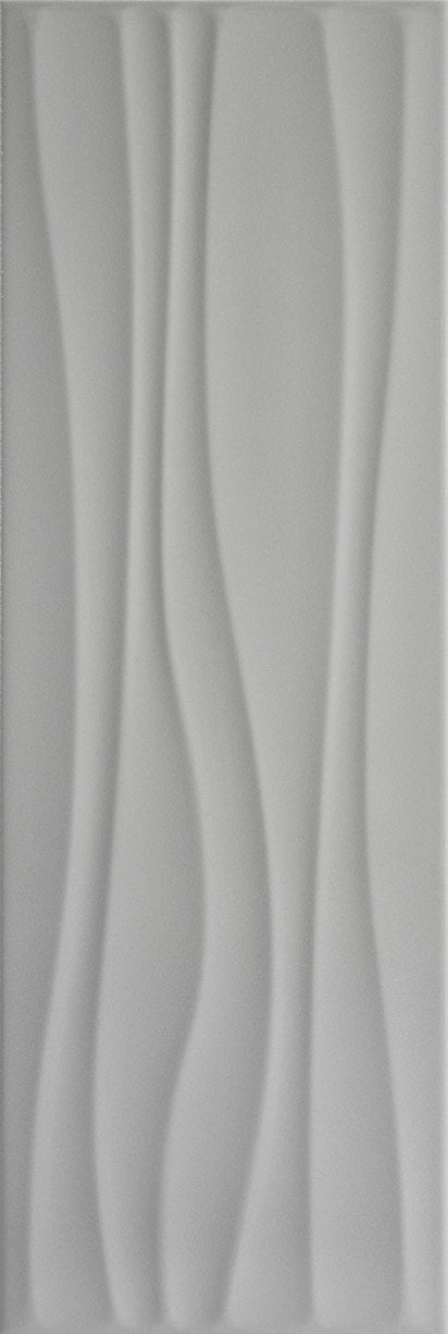 Olympia New Laguna Pearl Grey 8x24 3D Wave Matte Wall Tile