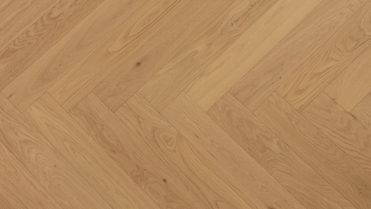 Grandeur Herringbone Nordic Sand White Oak engineered hardwood