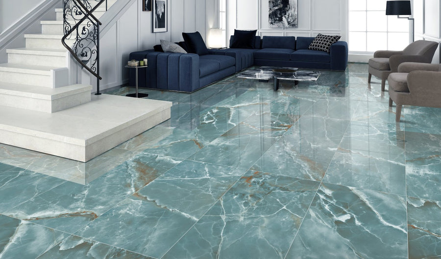 Onyx Aqua 24x48 Polished Porcelain Tile