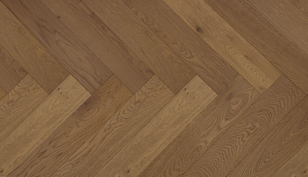 Grandeur Herringbone Pando White Oak engineered hardwood