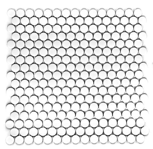 MH Penny White Penny Porcelain Penny Mosaic