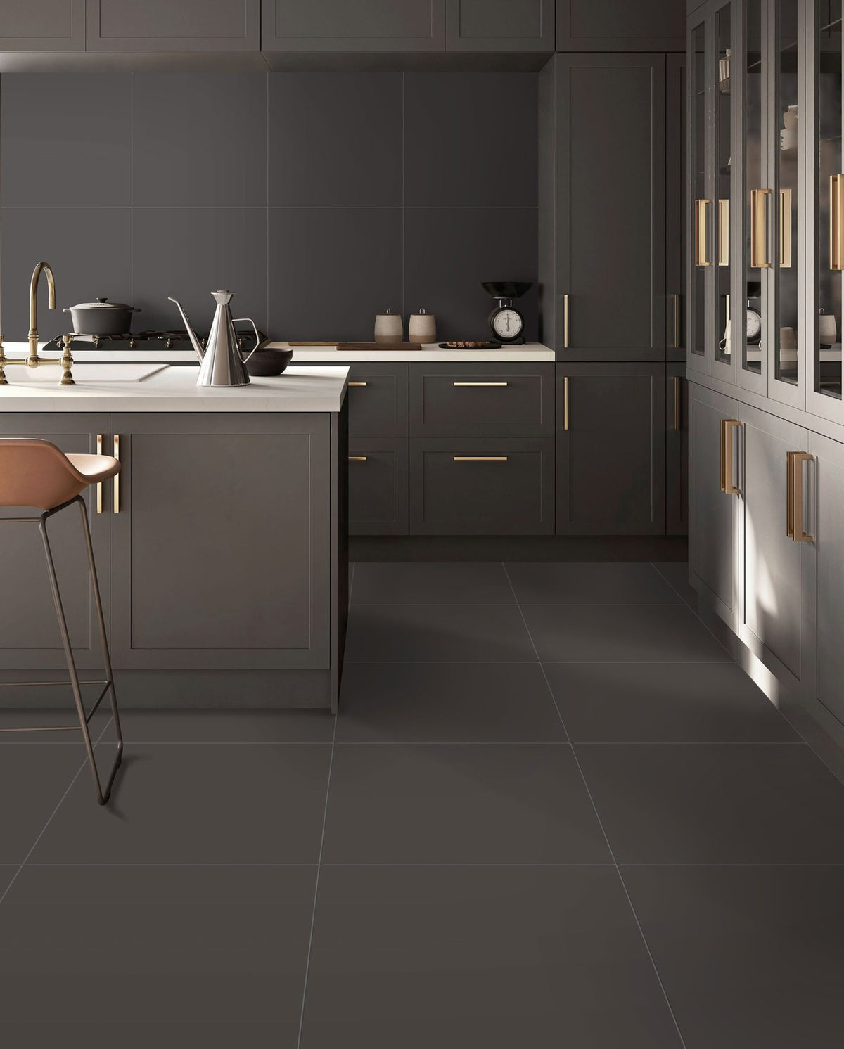 Olympia Solid Black Rectified Porcelain Tile (24x24 to 24x48)