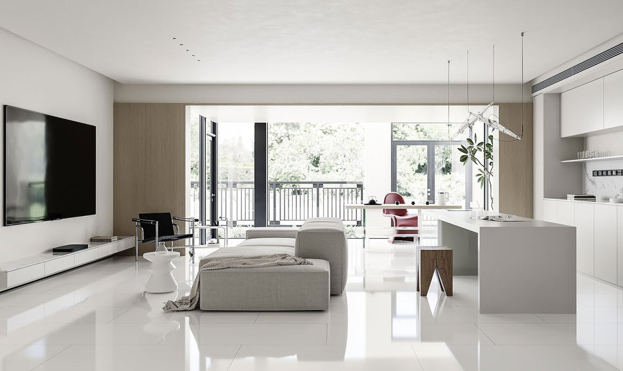 Solid White Rectified Porcelain Tile (24x24 to 24x48)