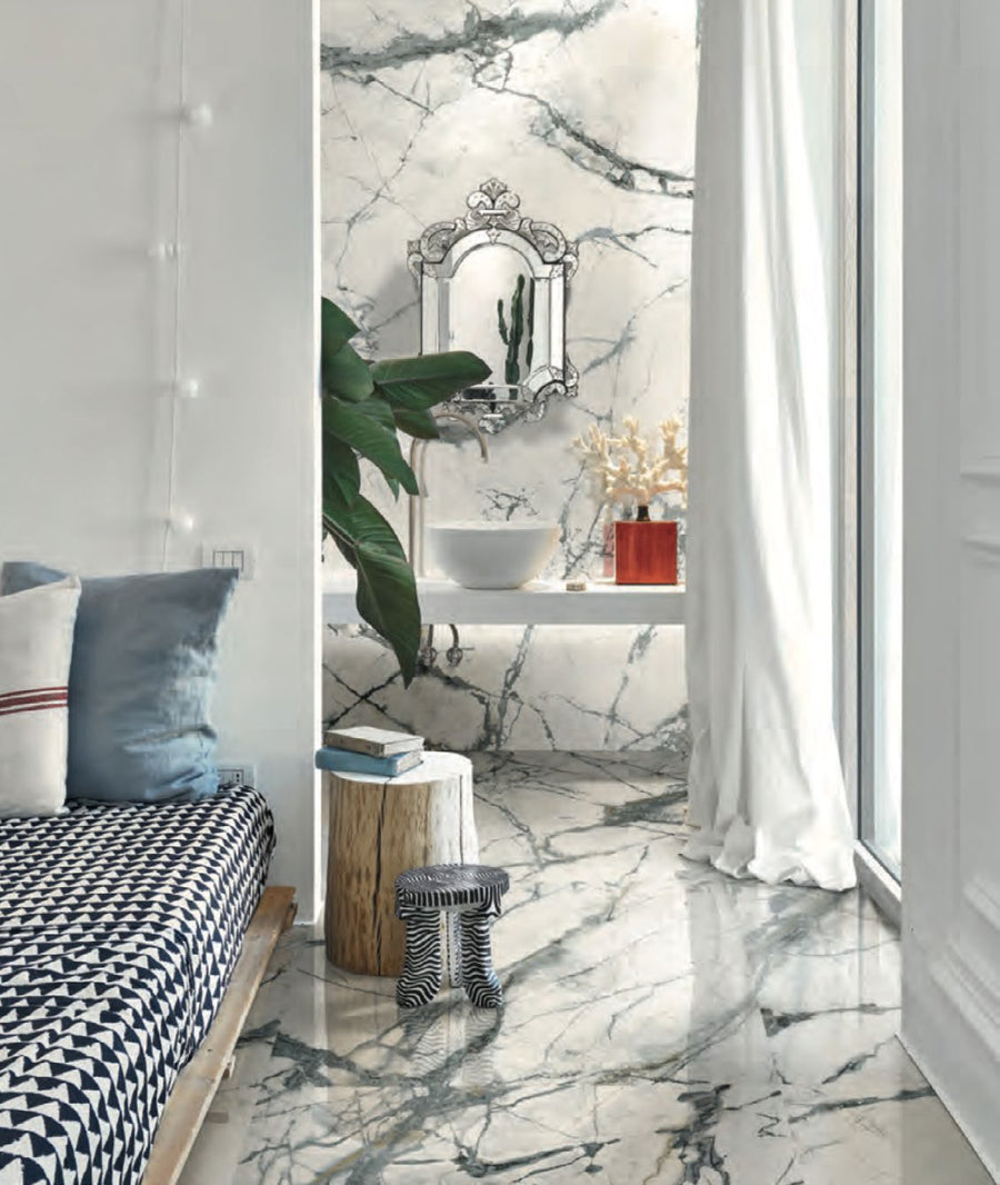 The Room Invisible White 24x48 Polished Porcelain Tile