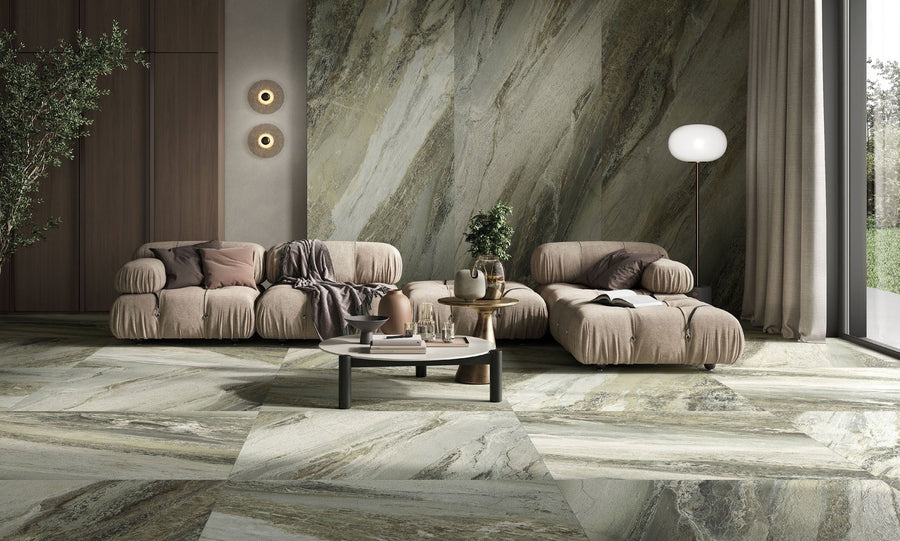 The Room Irish Green 24x48 Polished Porcelain Tile
