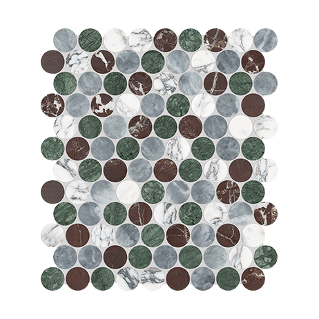 Utopio Pennyround Tropic - Marble Mosaic