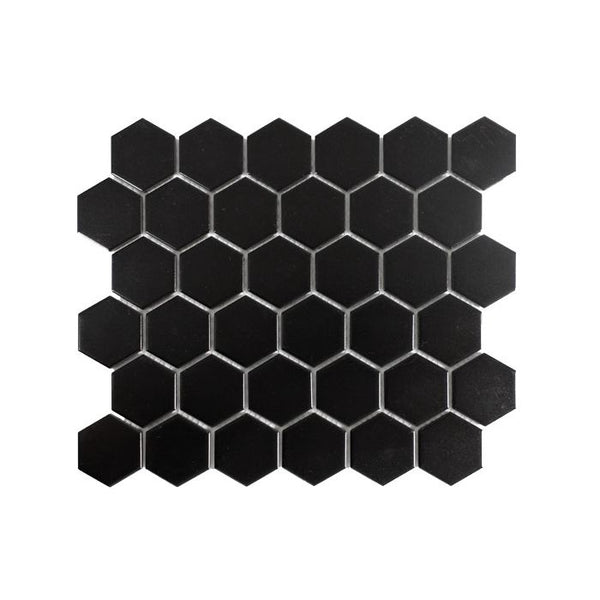 Black Hexagon Mosaic 2” – Greco Tile