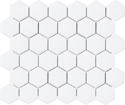 White Hexagon Matte 2”